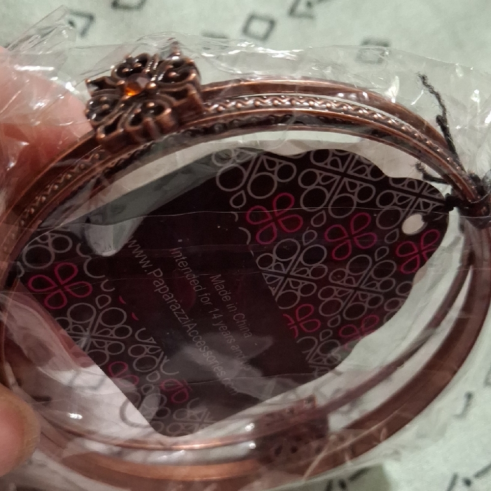 Paparazzi Copper Floral Bracelet Set